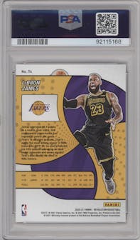 LeBron James from the 2020-21 Panini Revolution set graded by PSA and given an overall grade of 10.