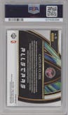 Caitlin Clark from the 2024 Panini Select WNBA set featuring a Flash Prizms parallel graded by PSA and given an overall grade of 9.