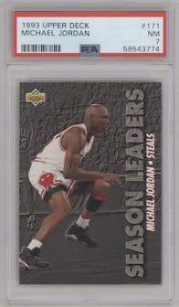 Michael Jordan from the 1993-94 Upper Deck  set graded by PSA and given an overall grade of 7.
