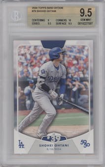 Shohei Ohtani from the 2024 Topps 50/50 set graded by Beckett and given an overall grade of 9.5.