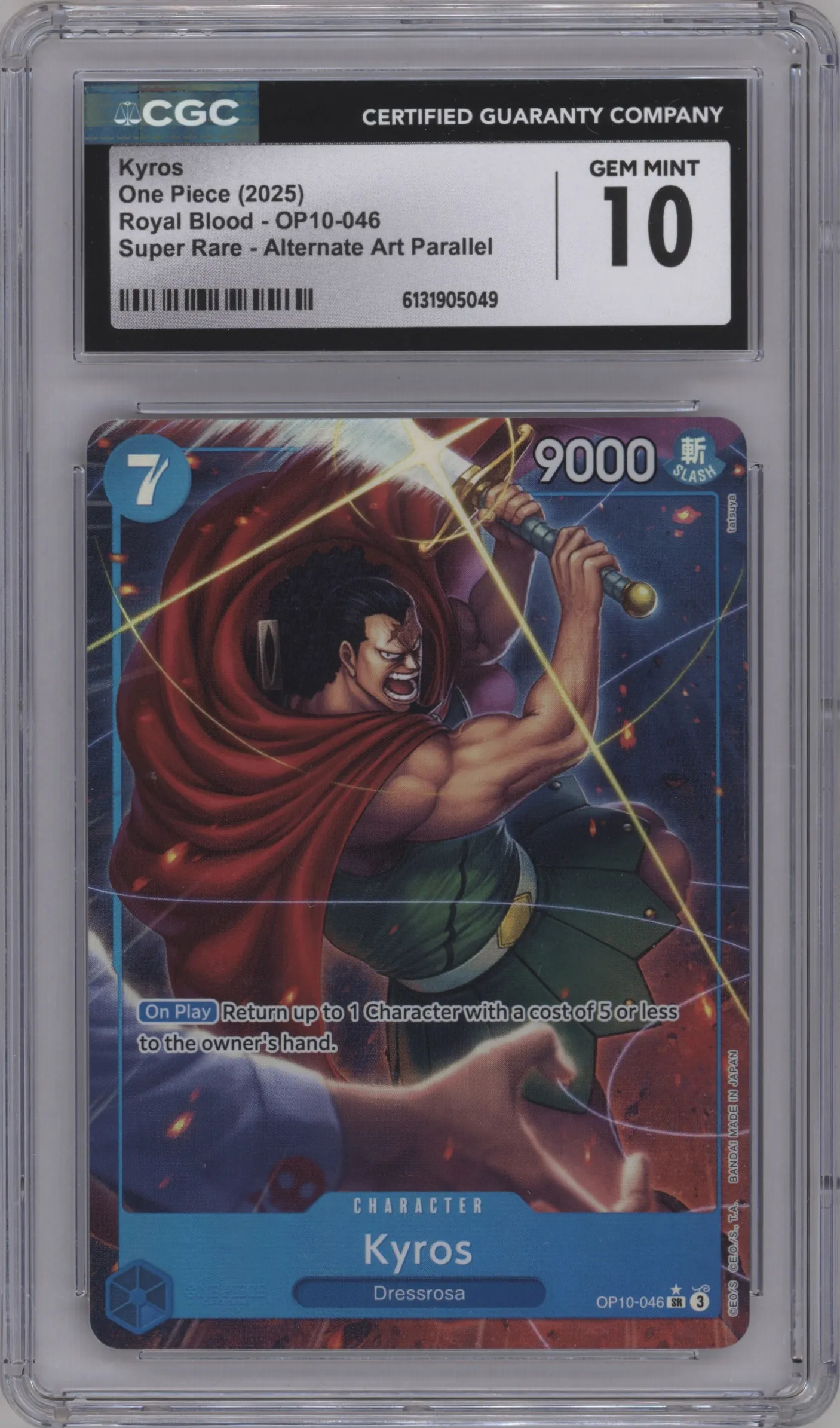 2025 One Piece Royal Blood Kyros Alternate Art CGC 10