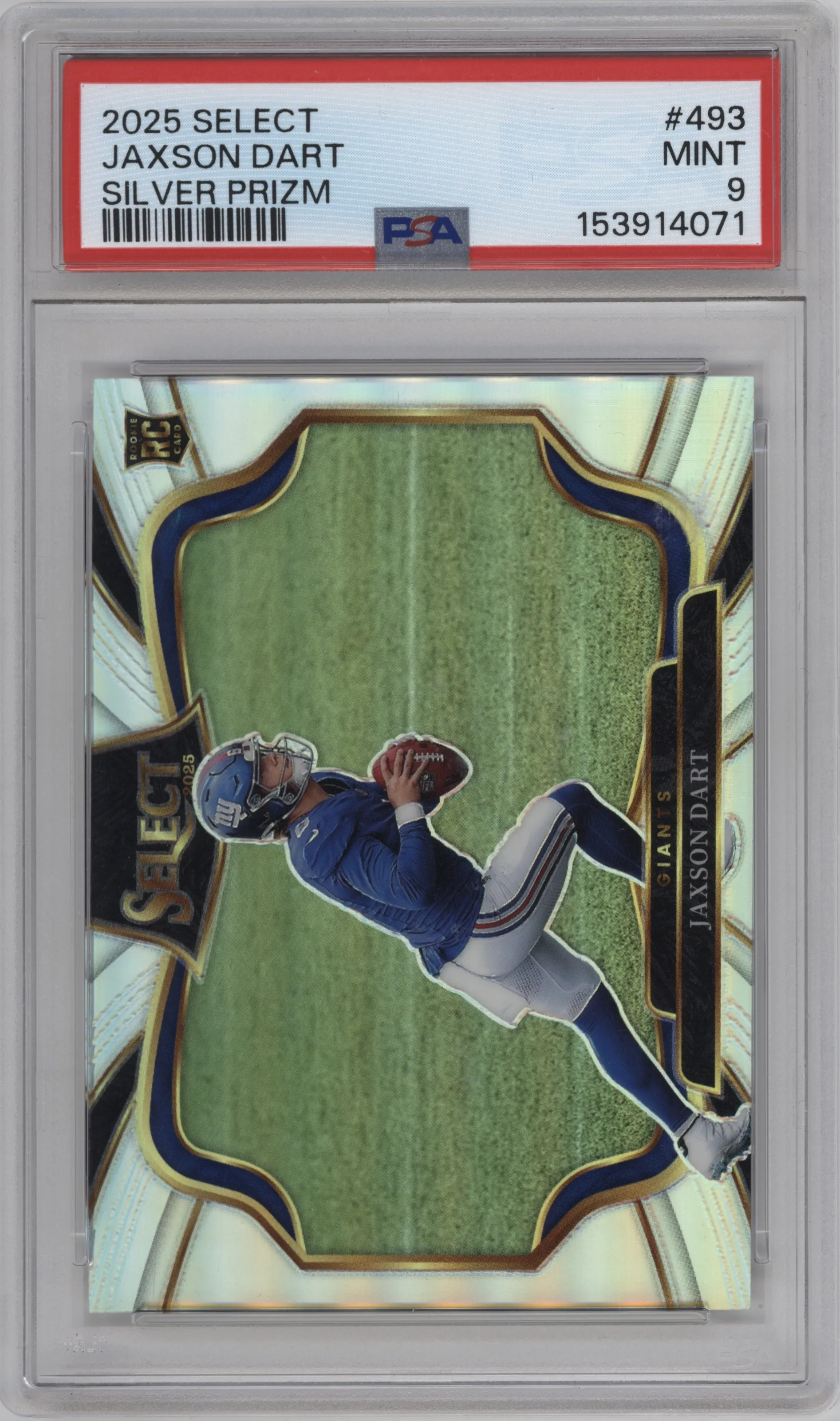 2025 Panini Select Field Lvl. Jaxson Dart Silver Prizm #493 PSA 9