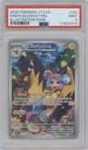 Iono's Kilowattrel from the 2025 Pokemon SV set graded by PSA and given an overall grade of 9.