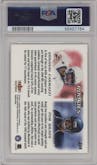 Giovanni Carmazzi/Tom Brady from the 2000 Skybox Dominion set graded by PSA and given an overall grade of 9.