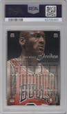 Michael Jordan from the 1996-97 Flair Showcase  set graded by PSA and given an overall grade of 8.