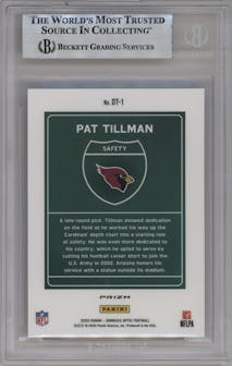 Pat Tillman from the 2020 Panini Donruss Optic set graded by Beckett and given an overall grade of 9.