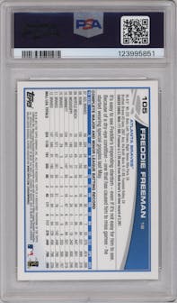 Freddie Freeman from the 2013 Topps set graded by PSA and given an overall grade of 10.