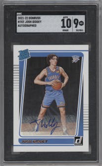 Josh Giddey from the 2021-22 Panini Donruss set graded by SGC and given an overall grade of 9.