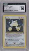 Snorlax from the 1999 Pokemon set graded by CSG and given an overall grade of 10.
