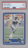Cris Carter from the 1989 Score set graded by PSA and given an overall grade of 9.