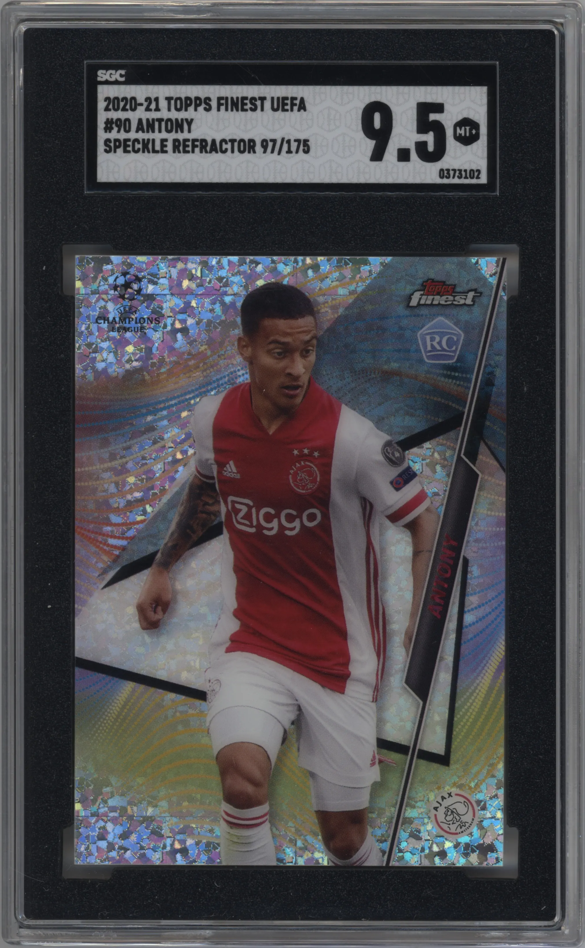 2020 Topps Finest UEFA Champions League Antony Speckle Refractor SGC 9.5