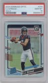 C.J. Stroud from the 2023 Donruss Optic set featuring a Holo parallel graded by PSA and given an overall grade of 10.