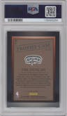 Tim Duncan from the 2023-24 Panini Hoops Premium Stock set graded by PSA and given an overall grade of 10.