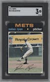 Nolan Ryan from the 1971 Topps set graded by SGC and given an overall grade of 3.