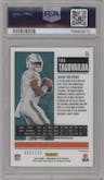 Tua Tagovailoa from the 2020 Panini Contenders Optic set featuring a Red parallel graded by PSA and given an overall grade of 9.