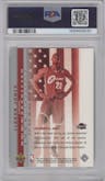 LeBron James from the 2003-04 Upper Deck LeBron James Phenomenal Beginning set graded by PSA and given an overall grade of 9.