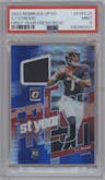 C.J. Stroud from the 2023 Donruss Optic set featuring a Blue Hyper parallel graded by PSA and given an overall grade of 9.