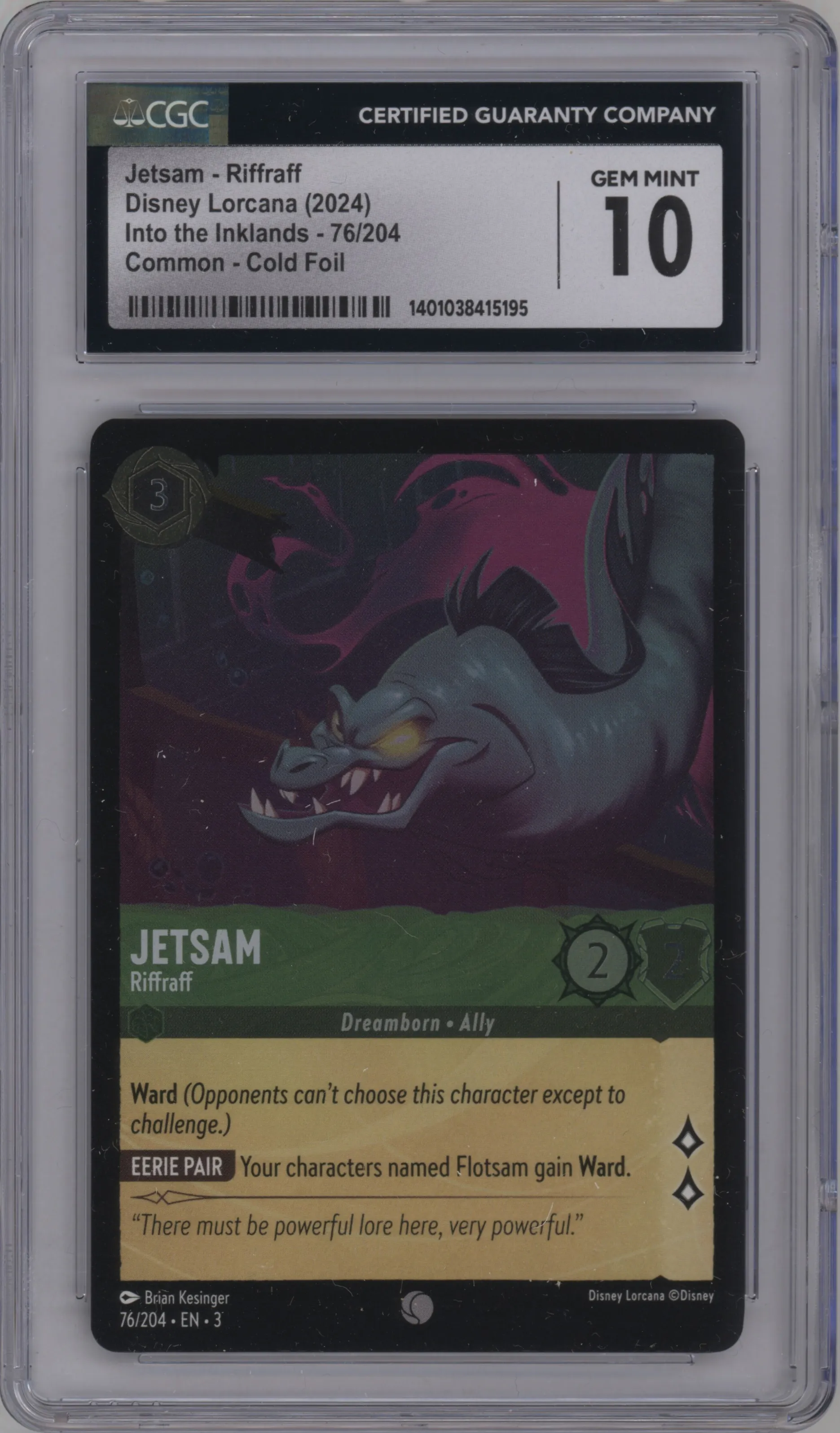 2024 Disney Lorcana Into the Inklands Jetsam Foil CGC 10