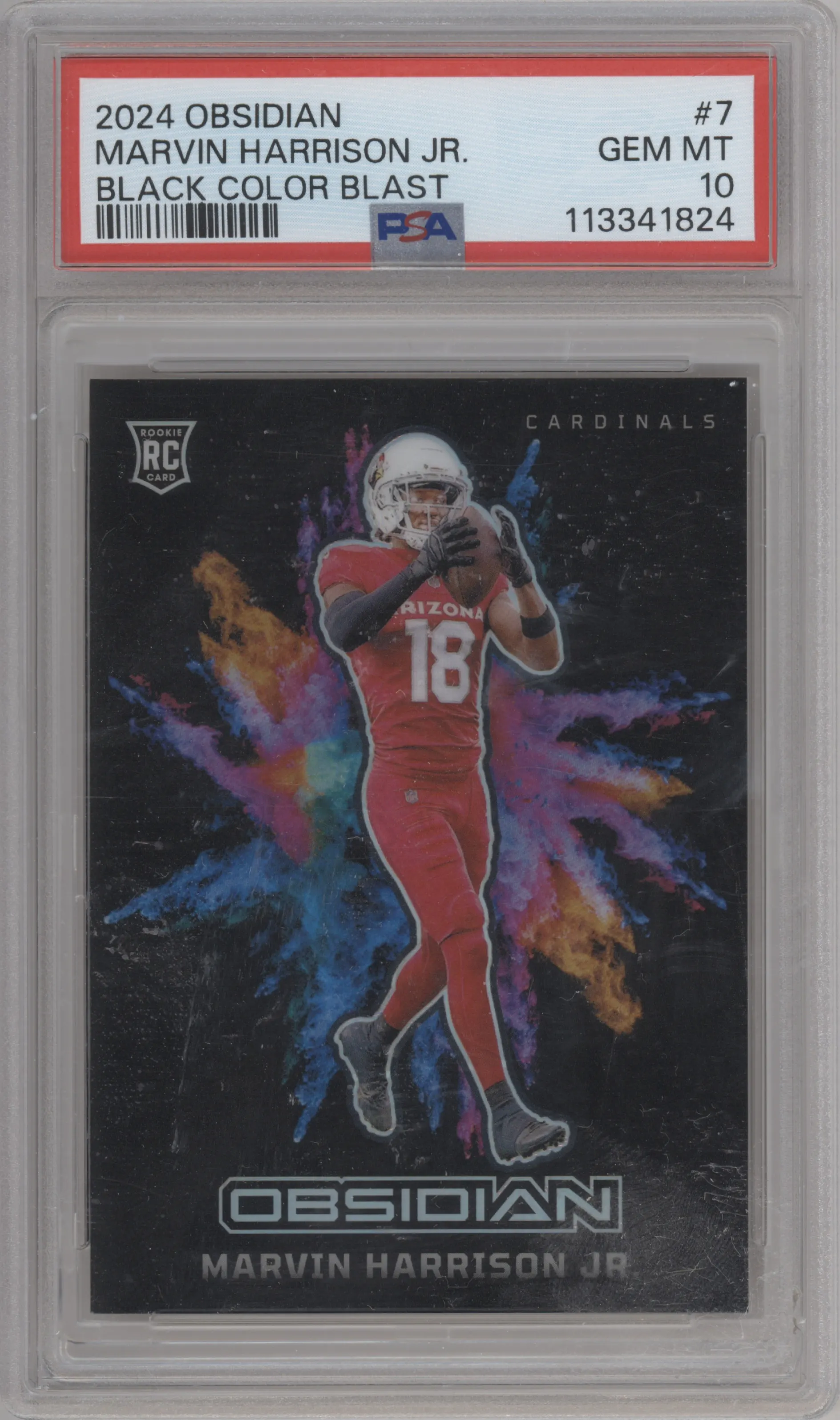 2024 Panini Obsidian Black Color Blast Marvin Harrison Jr. #7 PSA 10