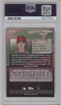 Shohei Ohtani from the 2018 Topps Stadium Club set graded by PSA and given an overall grade of 10.