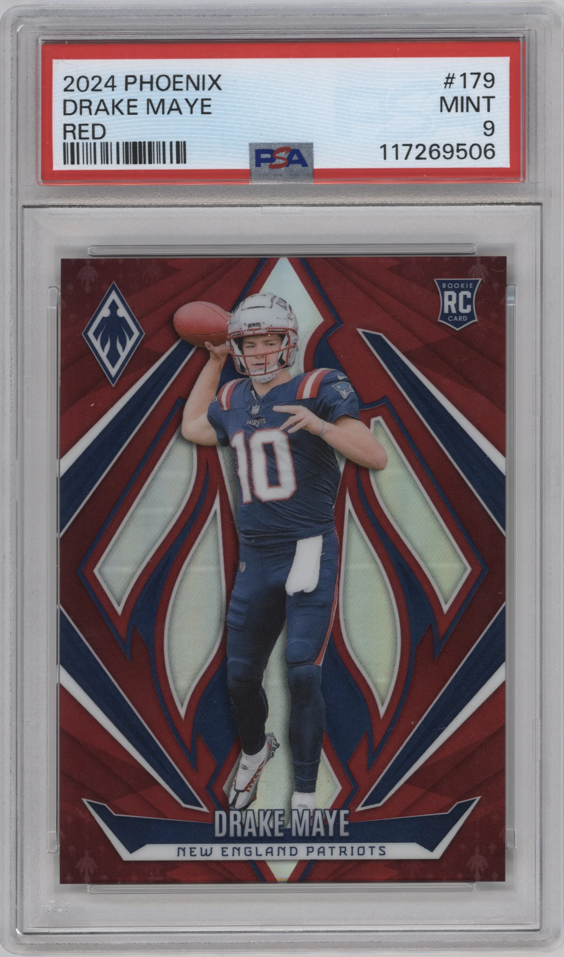 2024 Panini Phoenix Drake Maye Red PSA 9