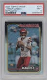 Jayden Daniels from the 2024 Topps Chrome set featuring a Refractor parallel graded by PSA and given an overall grade of 9.