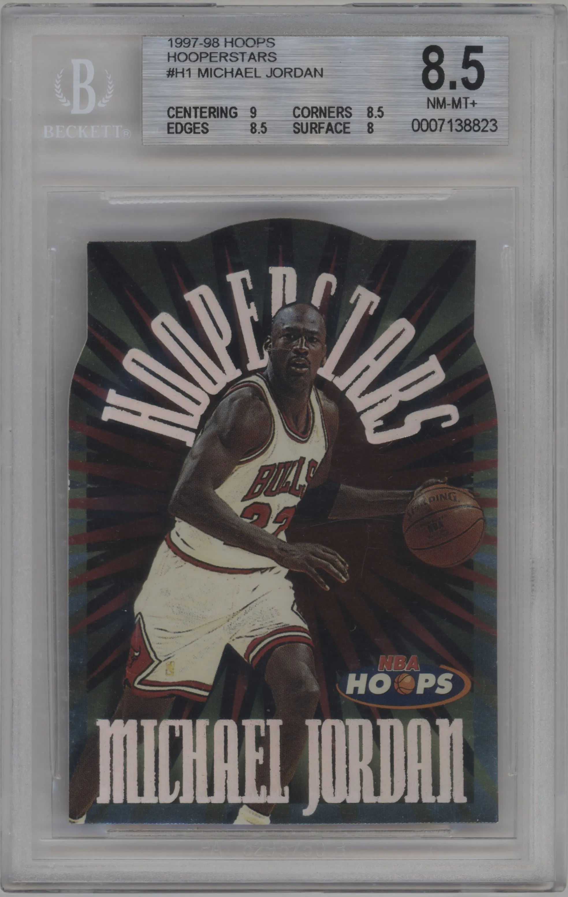 1997 NBA Hoops Hooperstars Michael Jordan #1 BGS 8.5