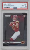 Jayden Daniels from the 2024 Panini Prizm set graded by PSA and given an overall grade of 10.