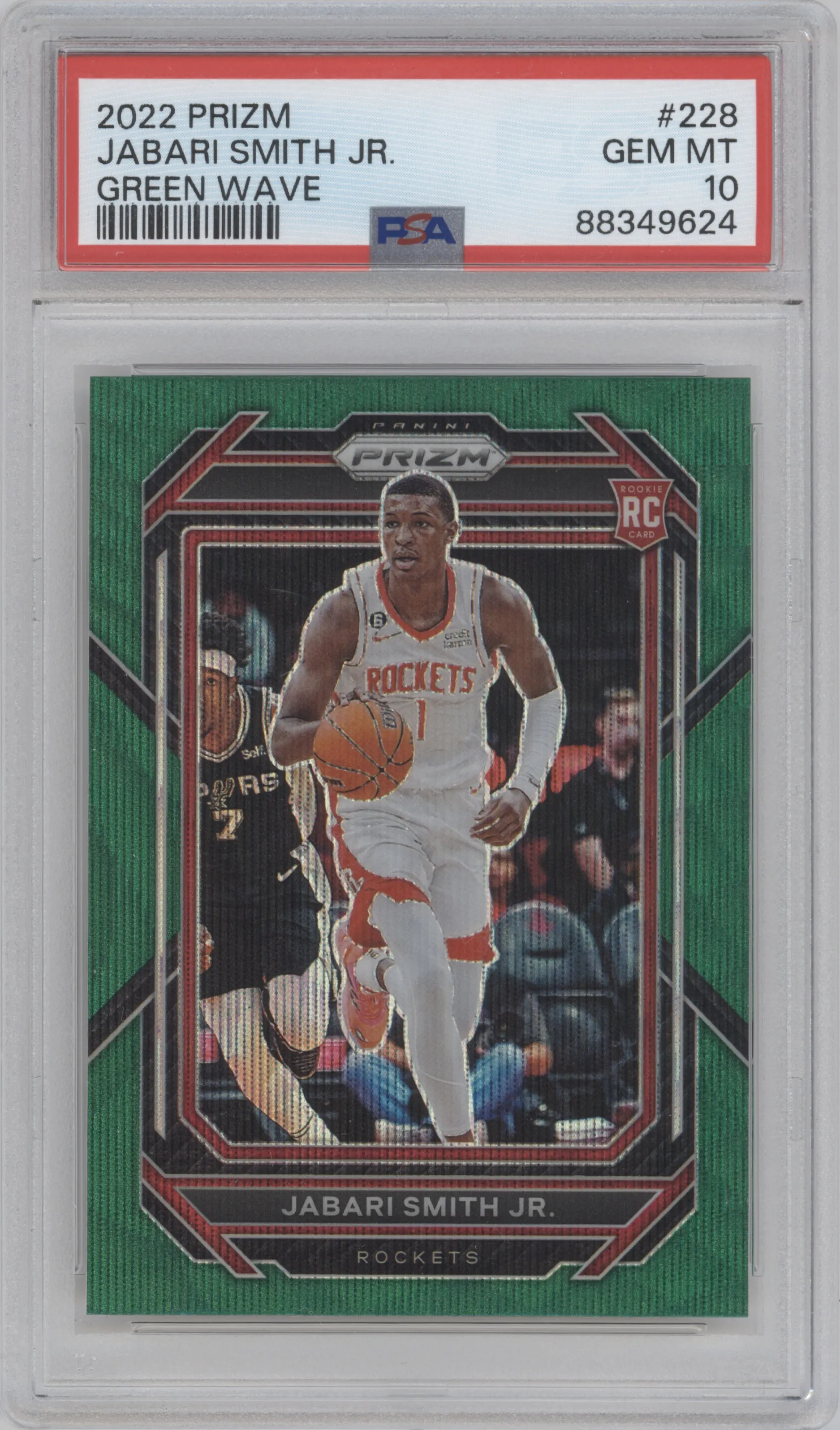 2022 Panini Prizm Jabari Smith Jr. Green Wave PSA 10