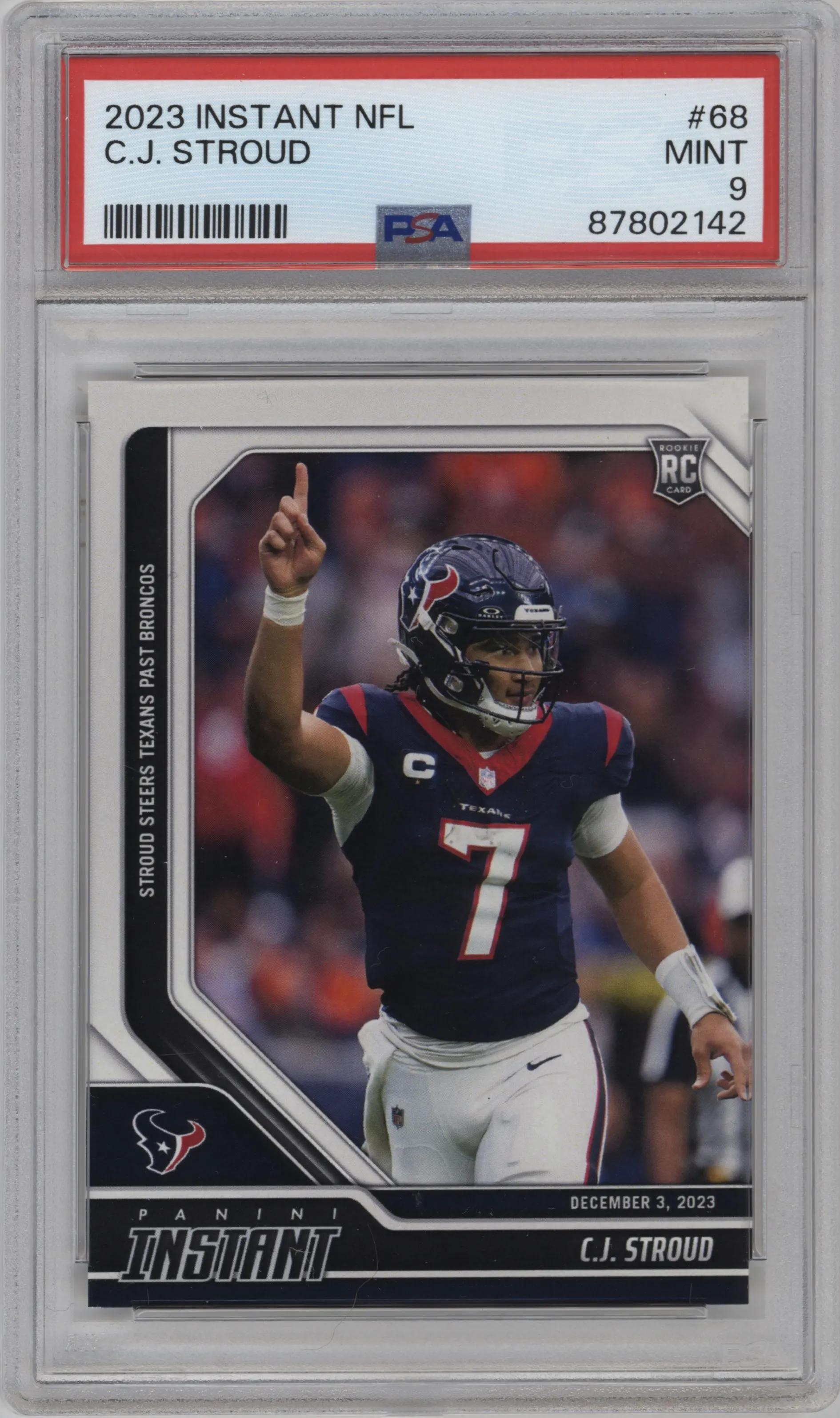 2023 Panini Instant NFL C.J. Stroud PSA 9