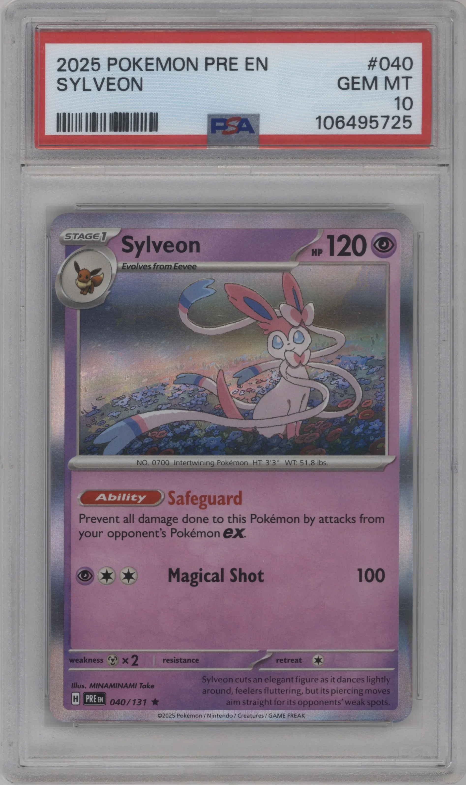 2025 Pokemon SV Prismatic Evolutions Sylveon #040 PSA 10