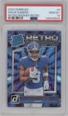Malik Nabers from the 2024 Donruss set graded by PSA and given an overall grade of 10.