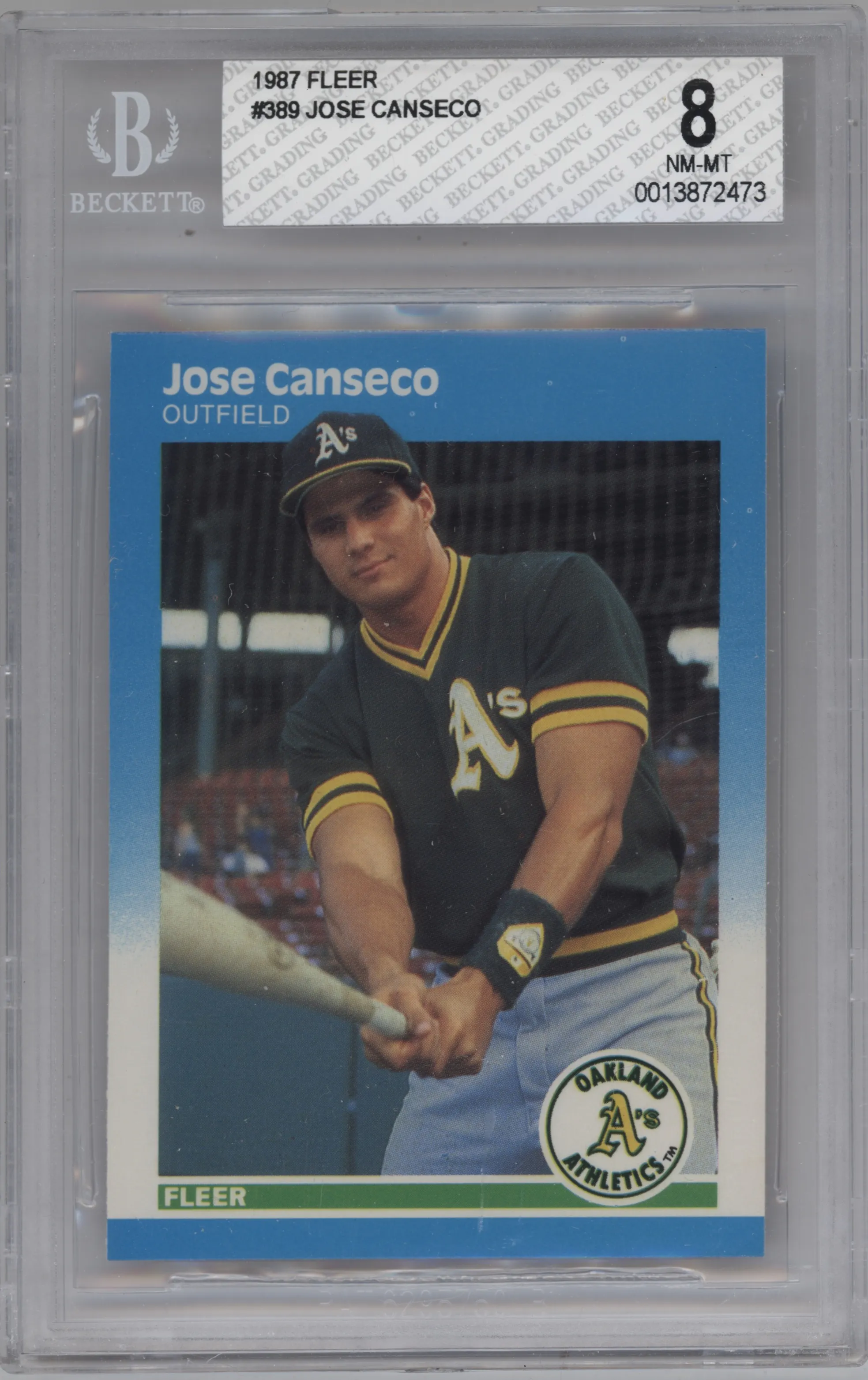 1987 Fleer Jose Canseco #389 BGS 8
