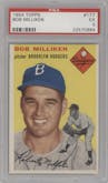 Bob Milliken from the 1954 Topps set graded by PSA and given an overall grade of 5.