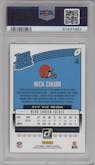 Nick Chubb from the 2018 Panini Donruss set graded by PSA and given an overall grade of 10.