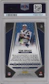 Tom Brady from the 2017 Panini Prizm set featuring a Disco parallel graded by PSA and given an overall grade of 9.