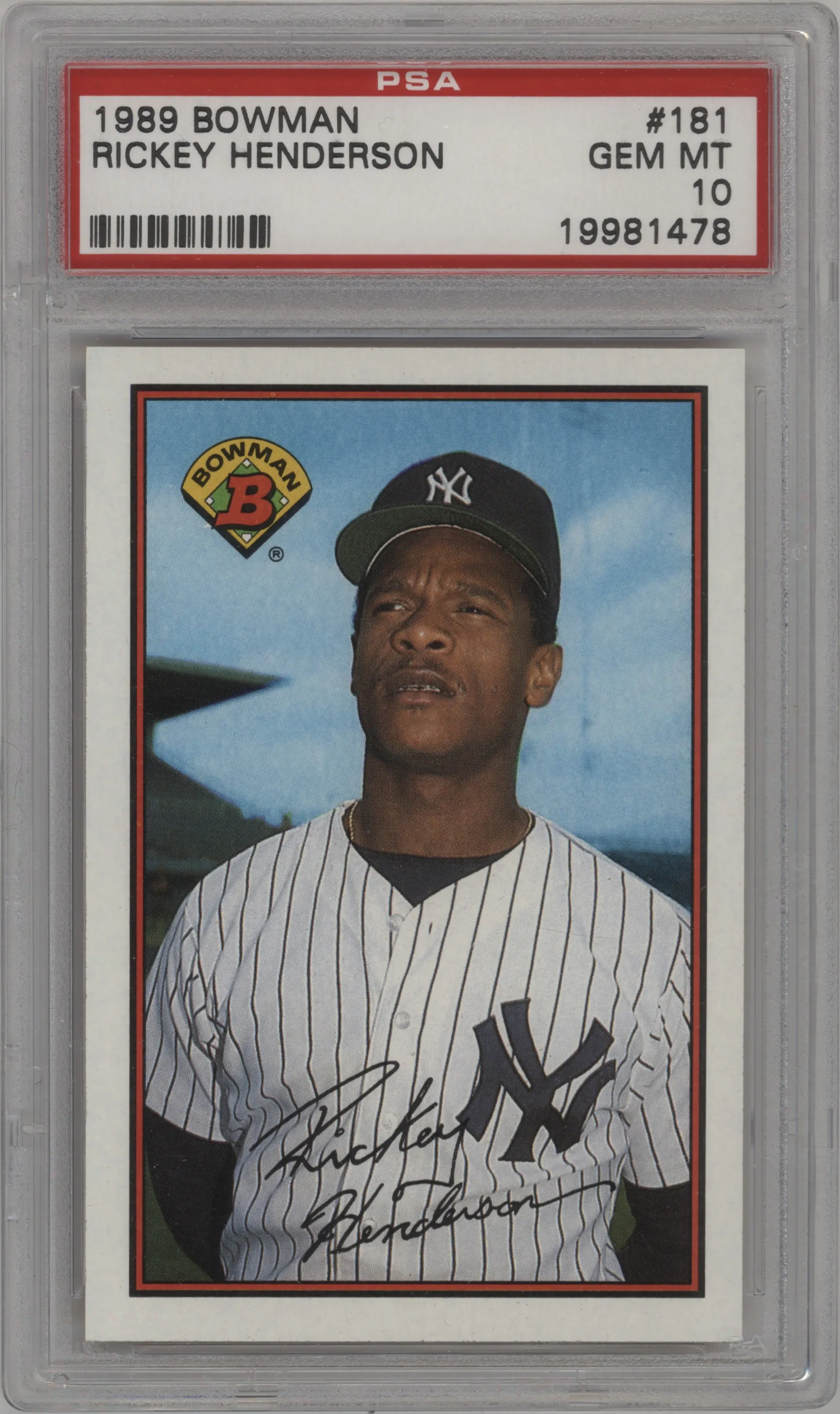 1989 Bowman Rickey Henderson #181 PSA 10