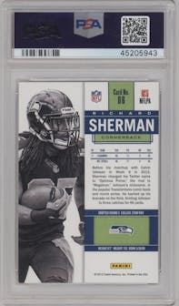 Richard Sherman from the 2012 Panini Contenders set graded by PSA and given an overall grade of 9.