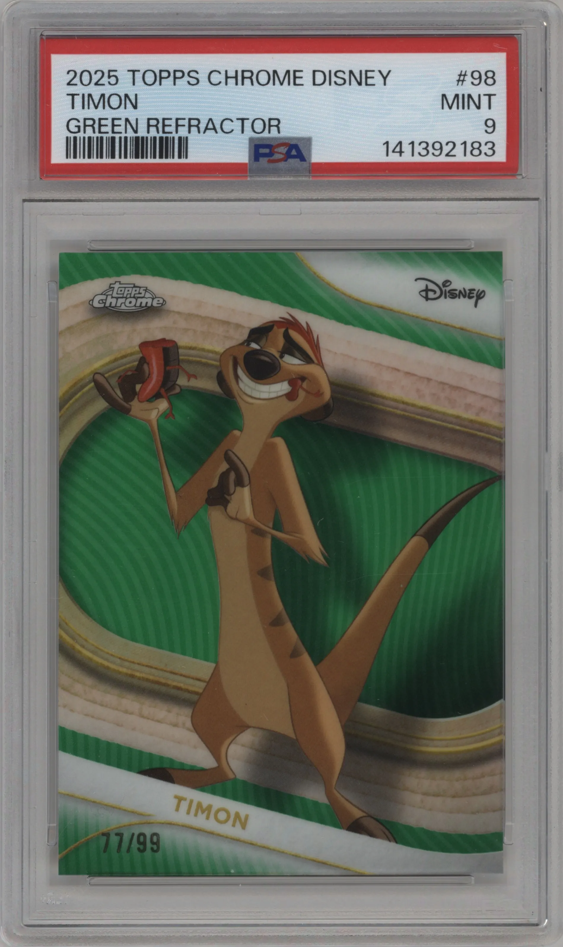 2025 Topps Chrome Disney Timon Green #98 PSA 9