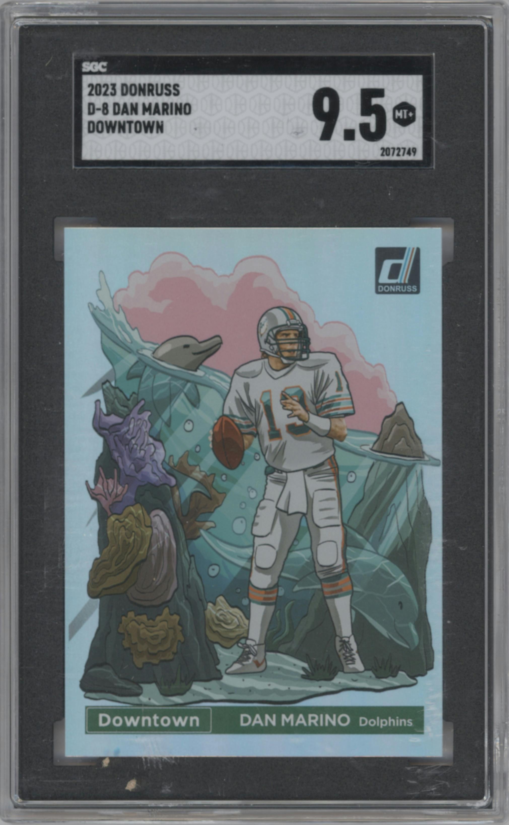 Dan Marino  from the 2023 Panini Donruss set graded by SGC and given an overall grade of 9.5.