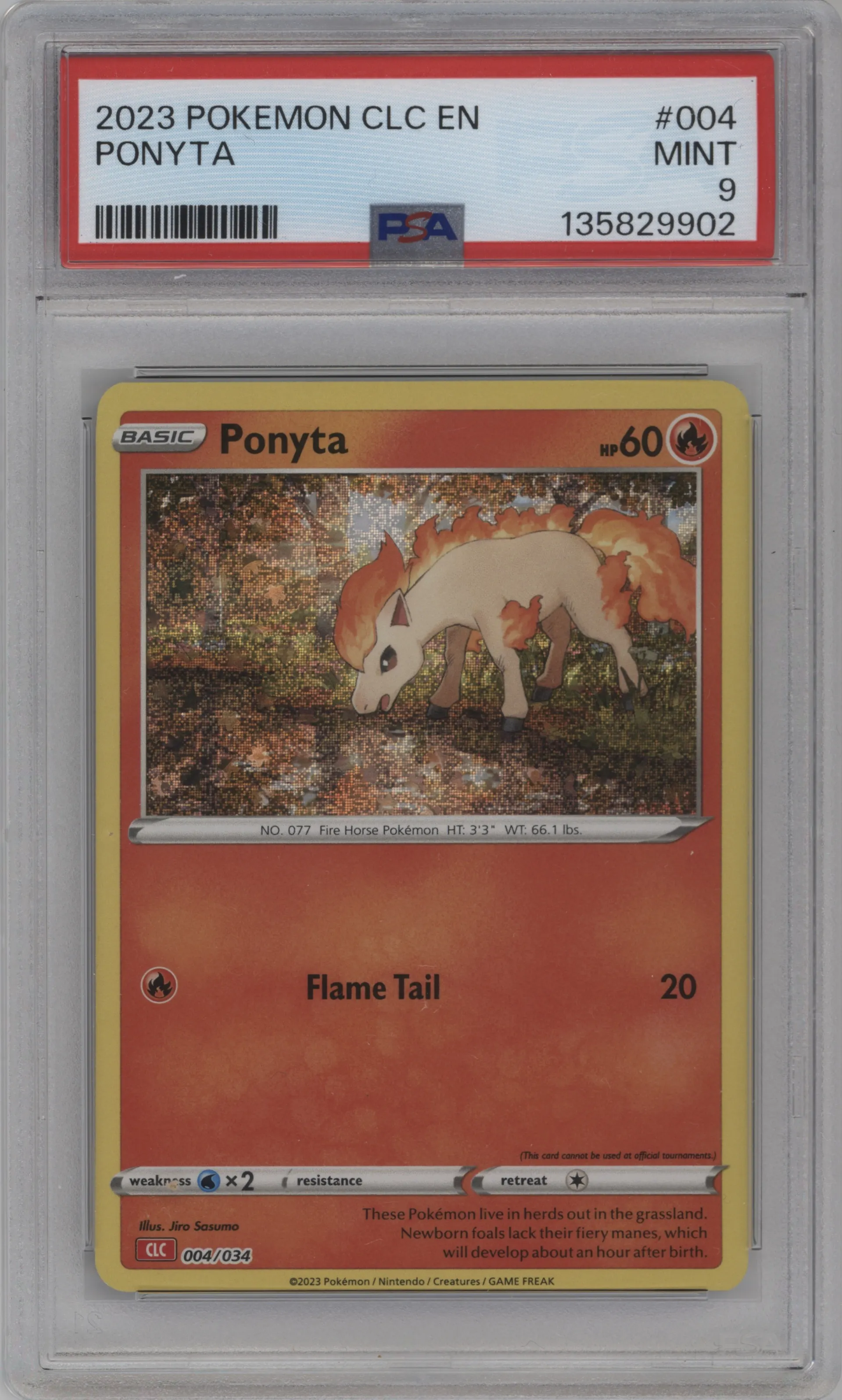 2023 Pokemon CLC Ponyta #004 PSA 9