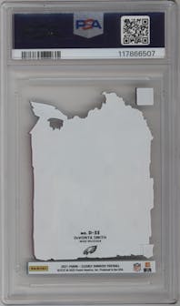 DeVonta Smith from the 2021 Panini Clearly Donruss set graded by PSA and given an overall grade of 9.