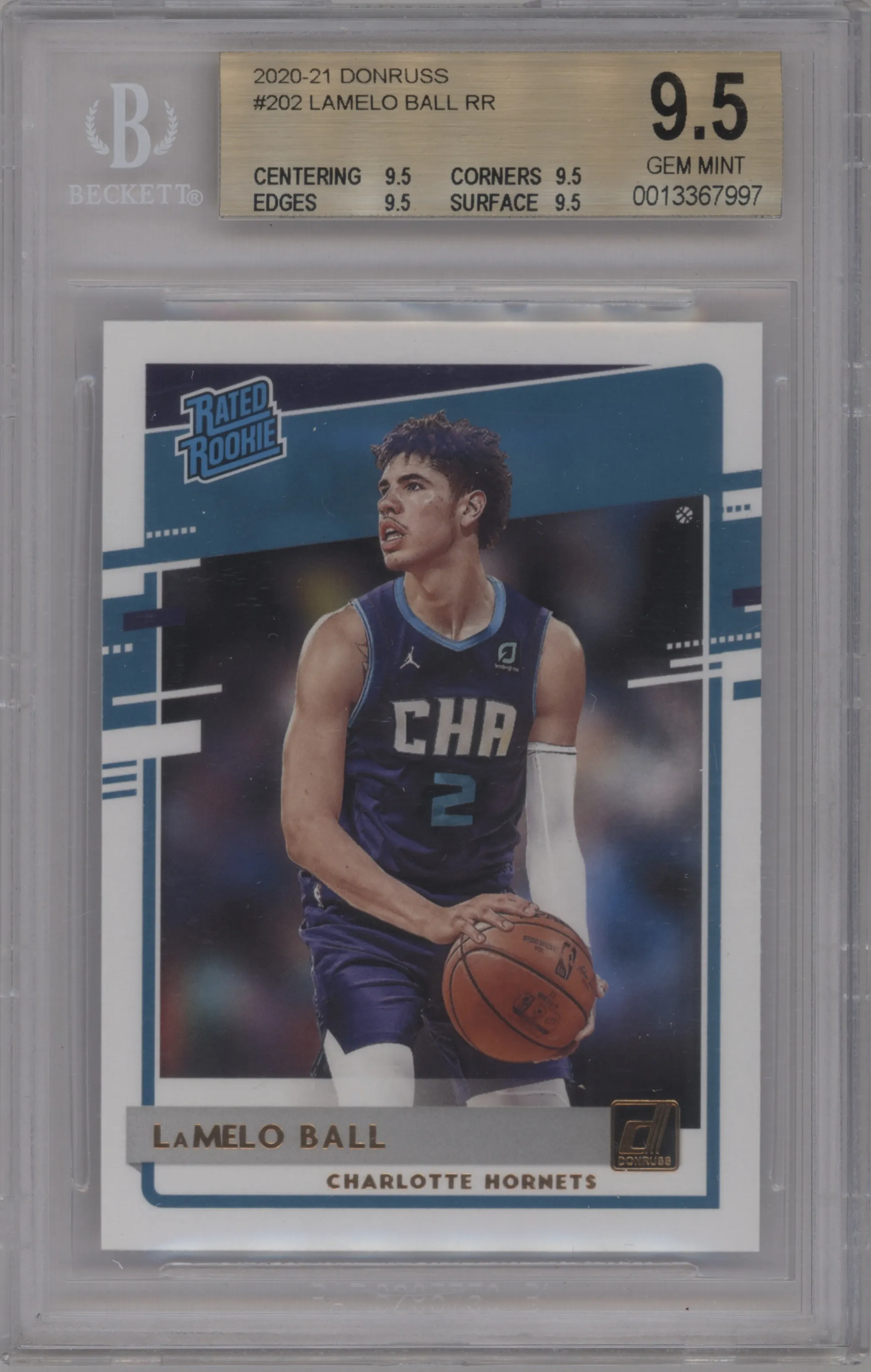 2020 Panini Donruss Rated Rookie LaMelo Ball BGS 9.5