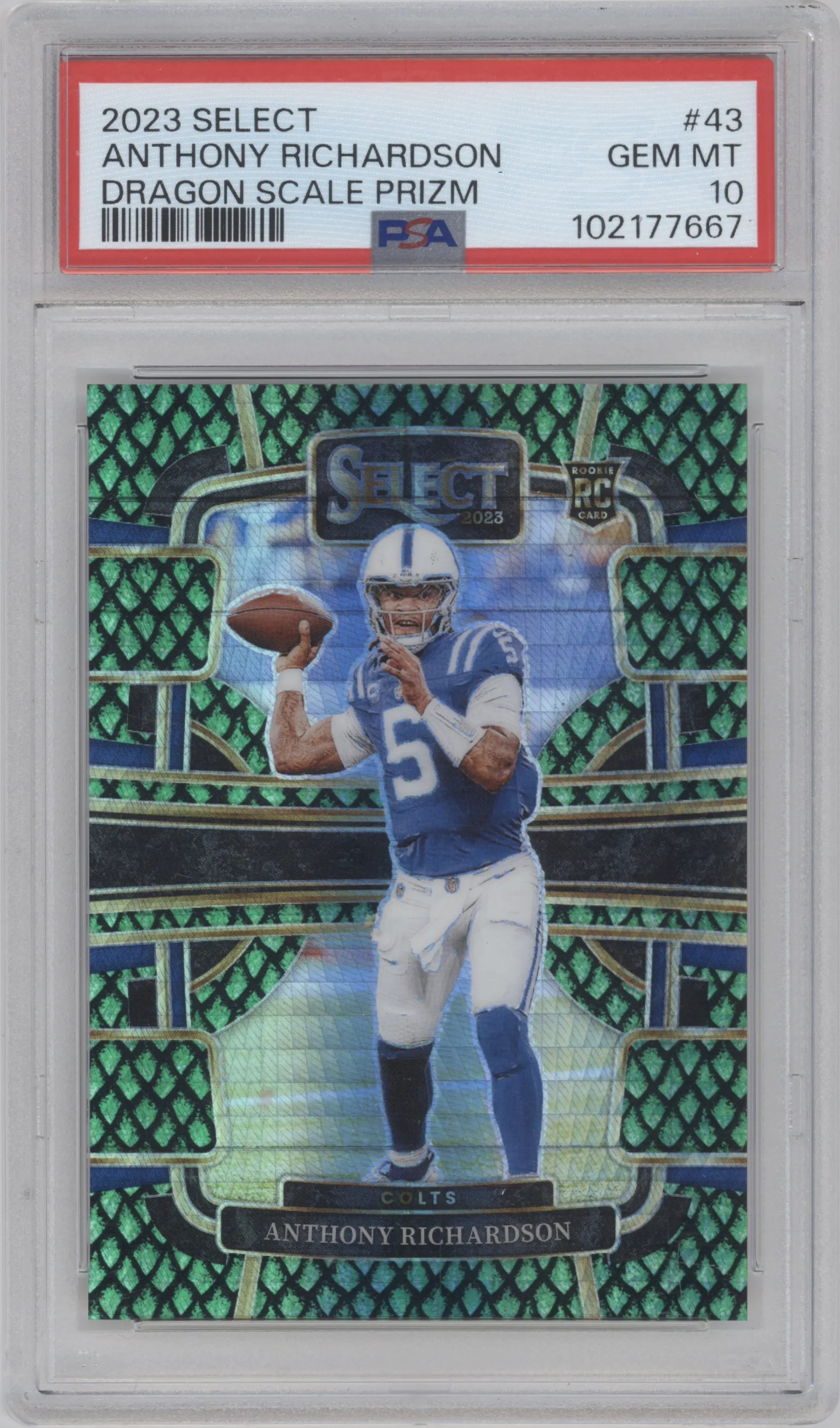 2023 Panini Select Anthony Richardson Dragon Scale PSA 10