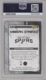 Victor Wembanyama from the 2023-24 Panini Court Kings set graded by PSA and given an overall grade of 9.