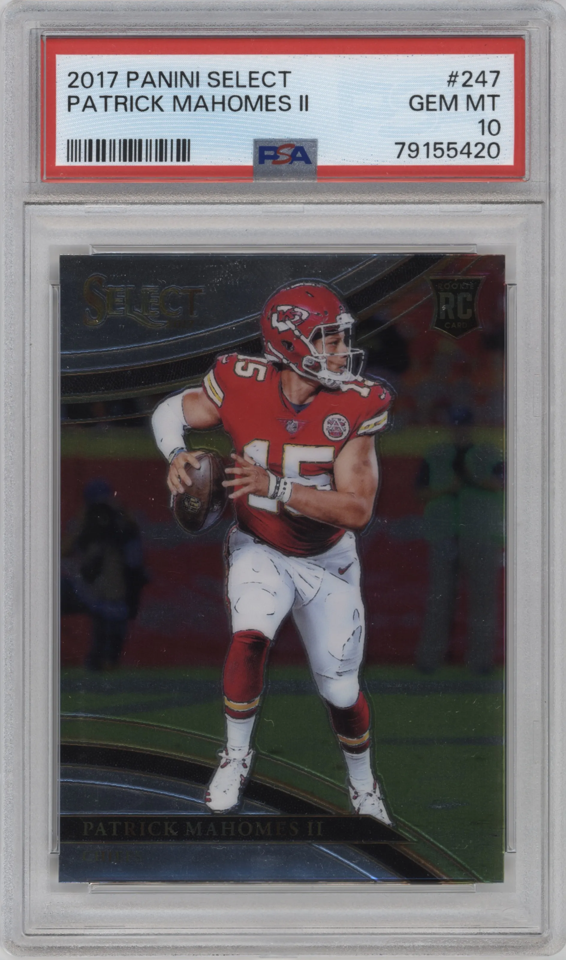 2017 Panini Select Field Lvl. Patrick Mahomes II PSA 10