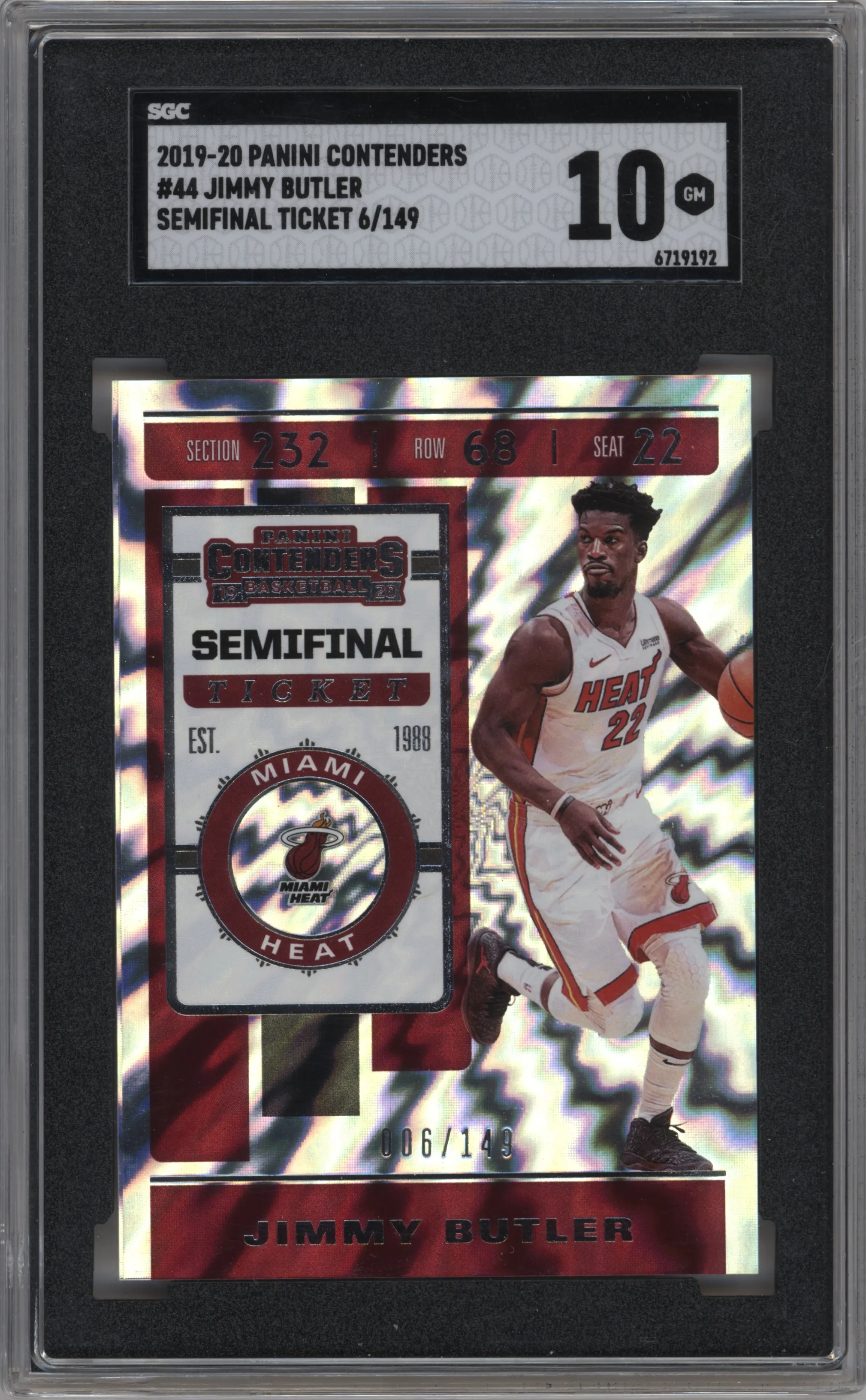 2019 Panini Contenders Jimmy Butler Semifinal Ticket #44 SGC 10