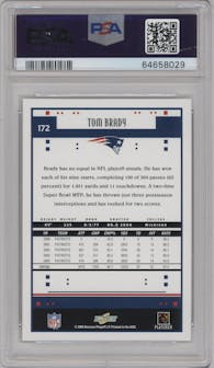 Tom Brady from the 2005 Score set graded by PSA and given an overall grade of 9.