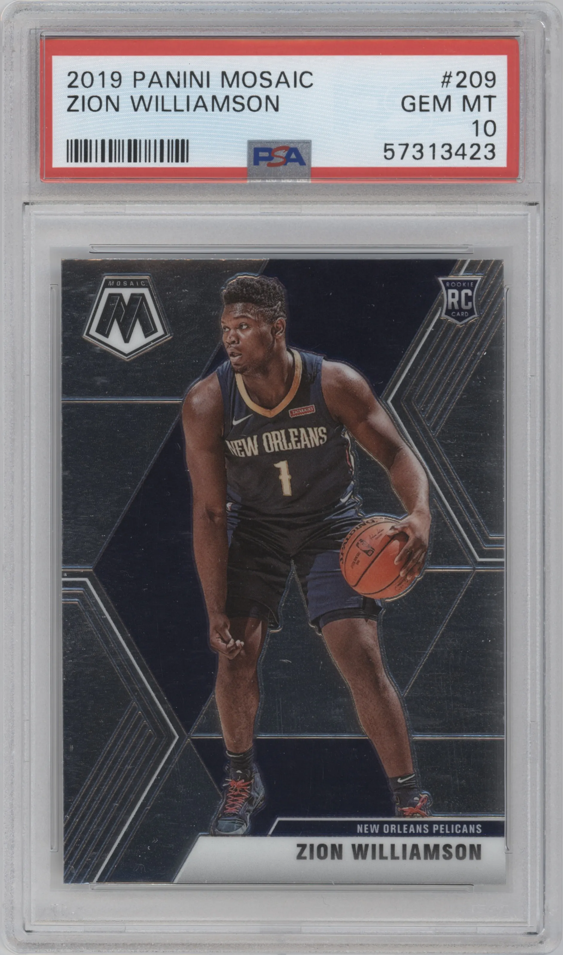 2019 Panini Mosaic Zion Williamson PSA 10