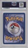 Moltres from the 2000 Pokemon set featuring a Aoki Error parallel graded by PSA and given an overall grade of 8.